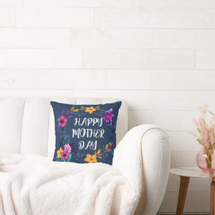 Elegant Floral Happy Mother’s Day Personalised Nam Cushion