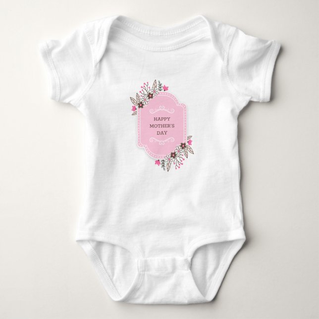 Elegant Floral Happy Mother's Day | Bodysuit (Front)