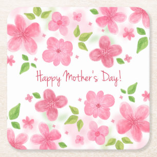 Elegant Floral Happy Mother's Day   Coaster