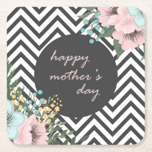Elegant Floral Happy Mother's Day Coaster
