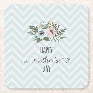 Elegant Floral Happy Mother's Day Coaster