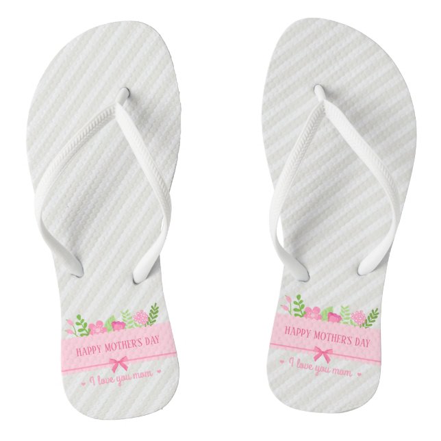 Elegant Floral Happy Mother's Day | Flip Flops (Footbed)