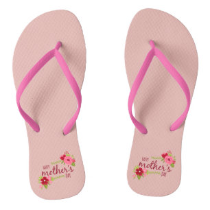 Elegant Floral Happy Mother's Day   Flip Flops