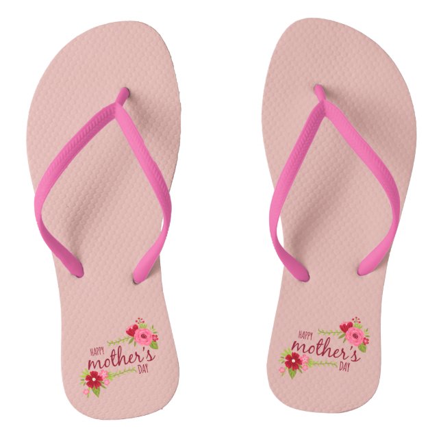 Elegant Floral Happy Mother's Day | Flip Flops (Footbed)