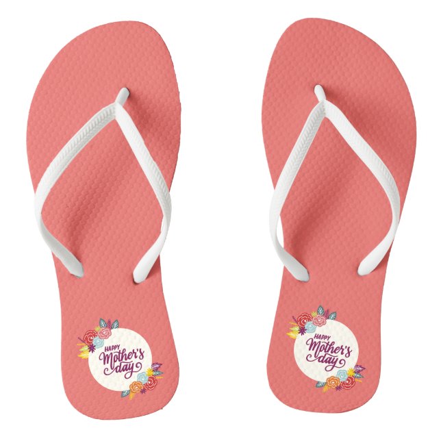 Elegant Floral Happy Mother's Day | Flip Flops (Footbed)