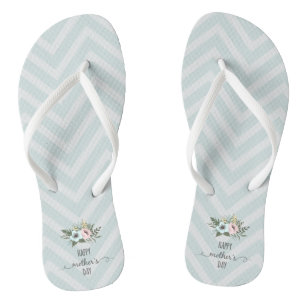 Elegant Floral Happy Mother's Day   Flip Flops