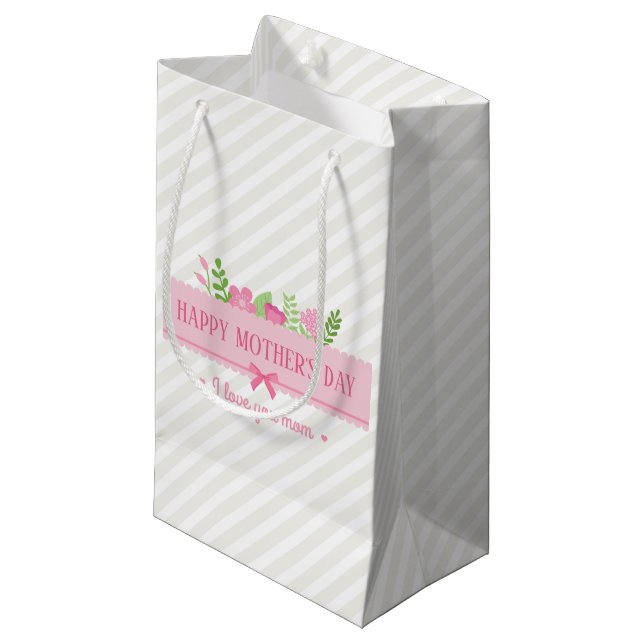 Elegant Floral Happy Mother's Day | Gift Bag (Front Angled)