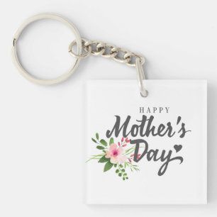 Elegant Floral Happy Mother's Day   Keychain