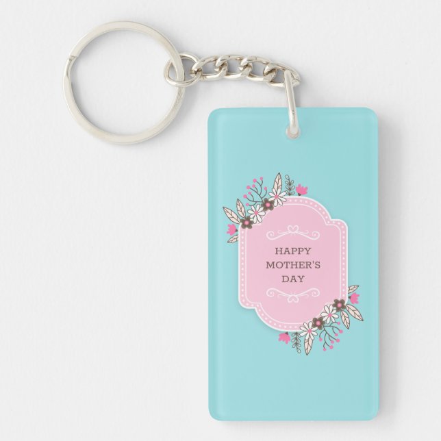 Elegant Floral Happy Mother's Day | Keychain (Front)