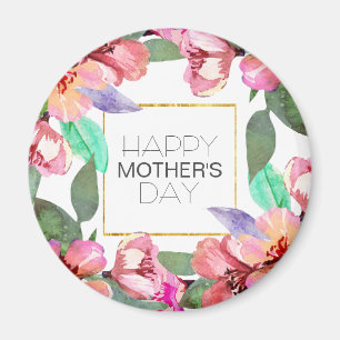 Elegant Floral Happy Mother's Day   Magnet