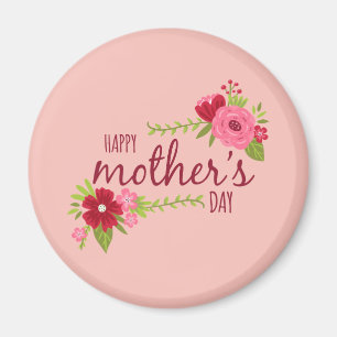 Elegant Floral Happy Mother's Day   Magnet