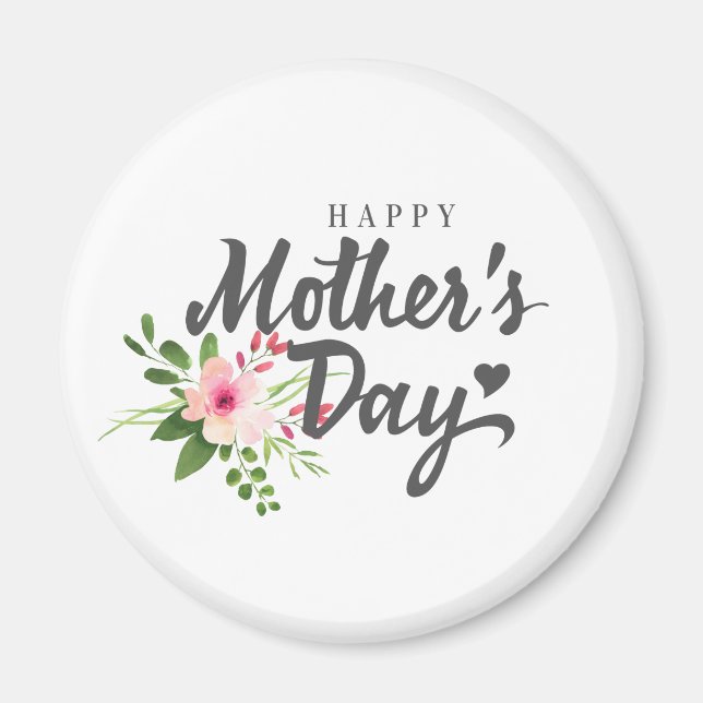 Elegant Floral Happy Mother's Day | Magnet (Front)