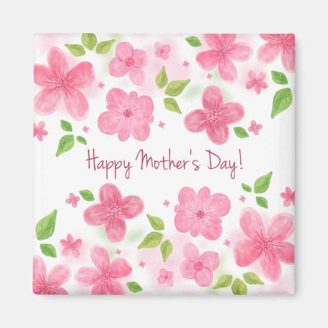 Elegant Floral Happy Mother's Day | Magnet (Front)