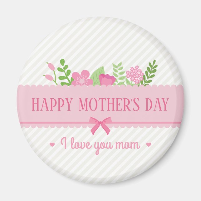 Elegant Floral Happy Mother's Day | Magnet (Front)