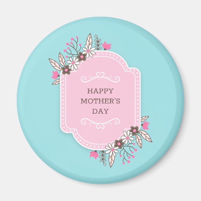 Elegant Floral Happy Mother's Day | Magnet (Front)