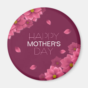 Elegant Floral Happy Mother's Day   Magnet