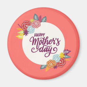Elegant Floral Happy Mother's Day   Magnet