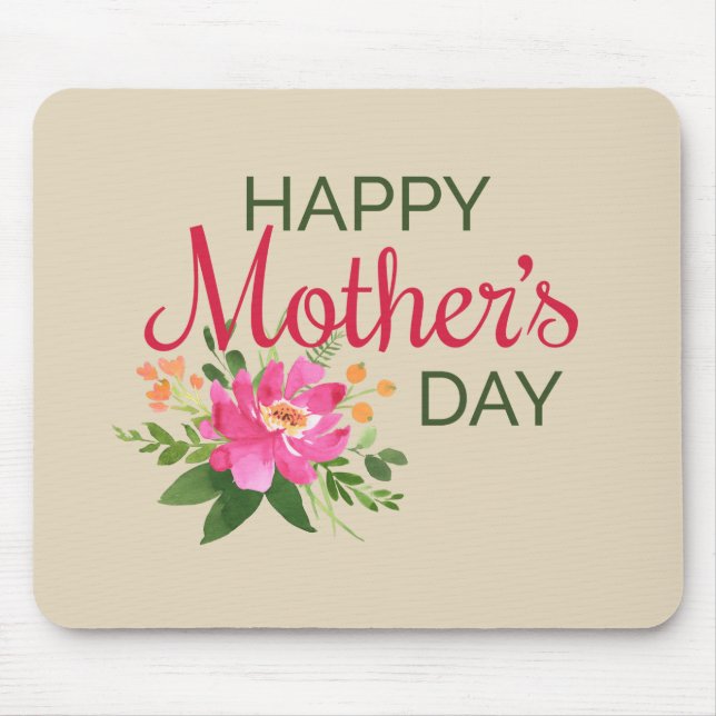 Elegant Floral Happy Mother's Day | Mouse Pad (Front)