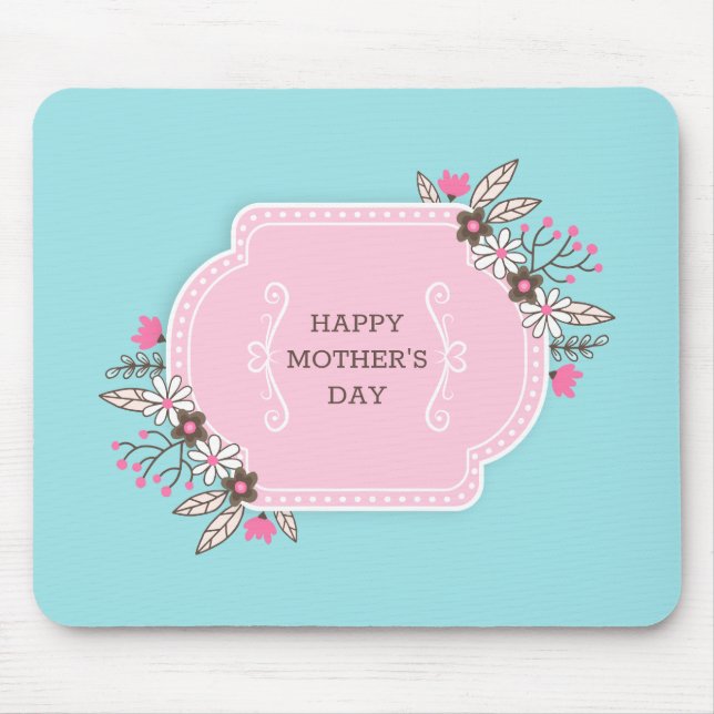 Elegant Floral Happy Mother's Day | Mouse Pad (Front)