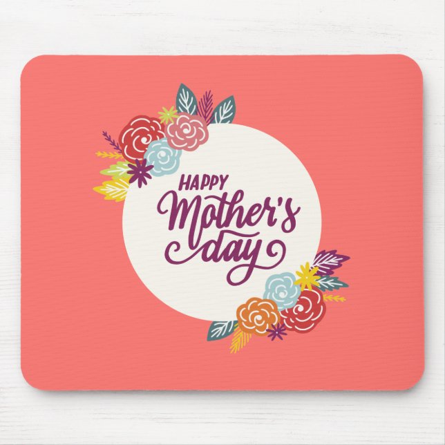 Elegant Floral Happy Mother's Day | Mouse Pad (Front)