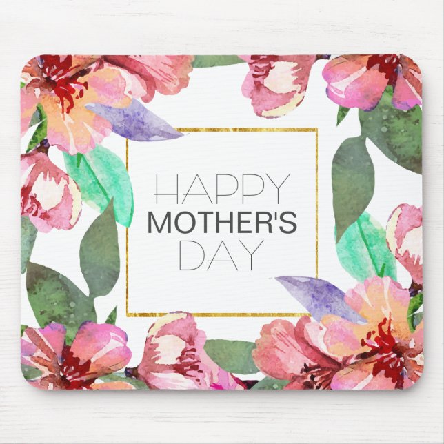 Elegant Floral Happy Mother's Day | Mouse Pad (Front)