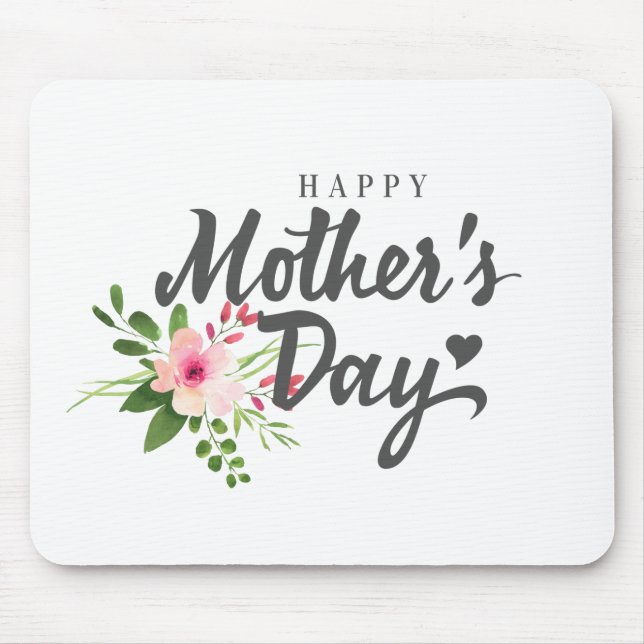 Elegant Floral Happy Mother's Day | Mouse Pad (Front)