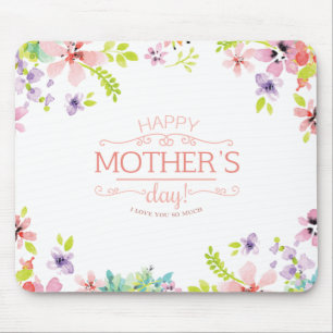 Elegant Floral Happy Mother's Day Mouse Pad