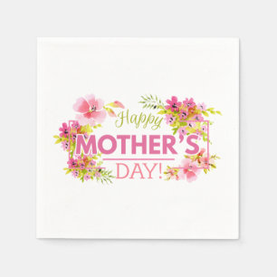 Elegant Floral Happy Mother's Day   Napkin