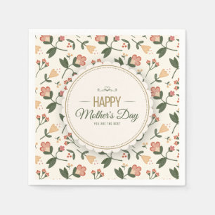 Elegant Floral Happy Mother's Day Napkin