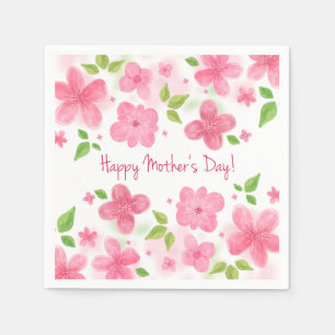 Elegant Floral Happy Mother's Day Napkin