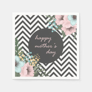 Elegant Floral Happy Mother's Day   Napkin