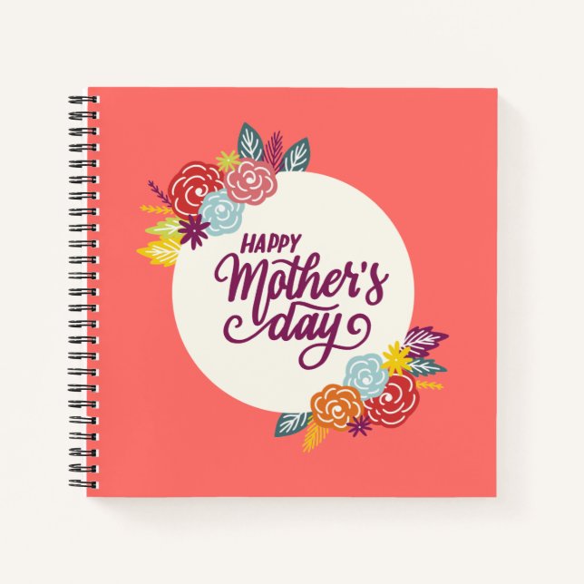 Elegant Floral Happy Mother's Day | Notebook (Front)