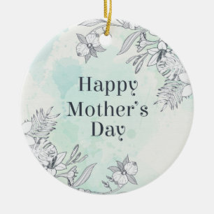 Elegant Floral Happy Mother's Day Ornament