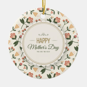 Elegant Floral Happy Mother's Day   Ornament
