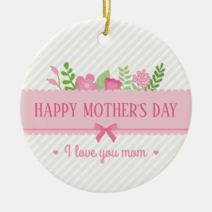 Elegant Floral Happy Mother's Day Ornament