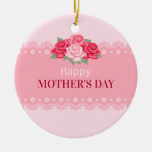 Elegant Floral Happy Mother's Day   Ornament
