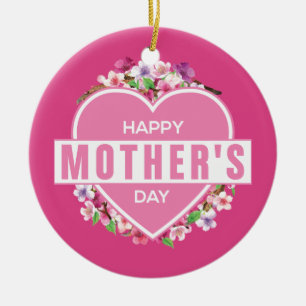 Elegant Floral Happy Mother's Day   Ornament