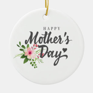 Elegant Floral Happy Mother's Day   Ornament