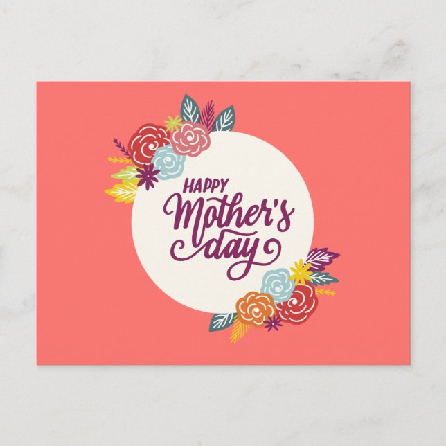 Elegant Floral Happy Mother's Day | Postcard (Front)