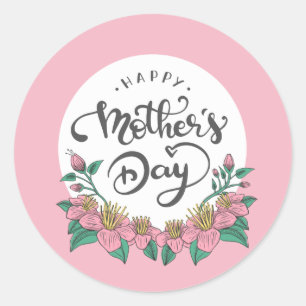 Elegant Floral Happy Mother's Day Sticker