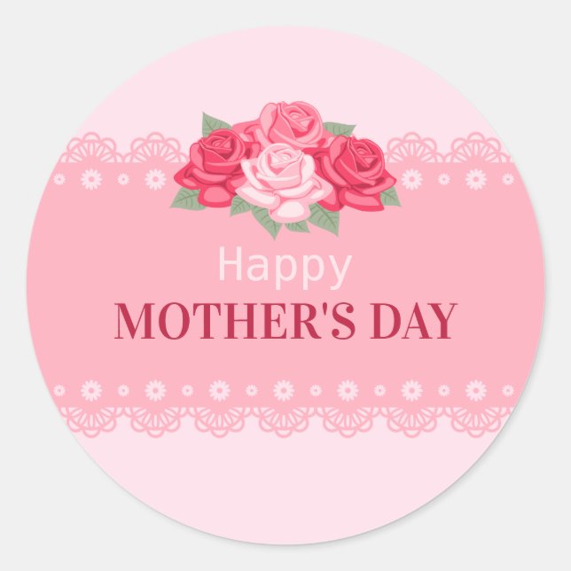 Elegant Floral Happy Mother's Day | Sticker (Front)