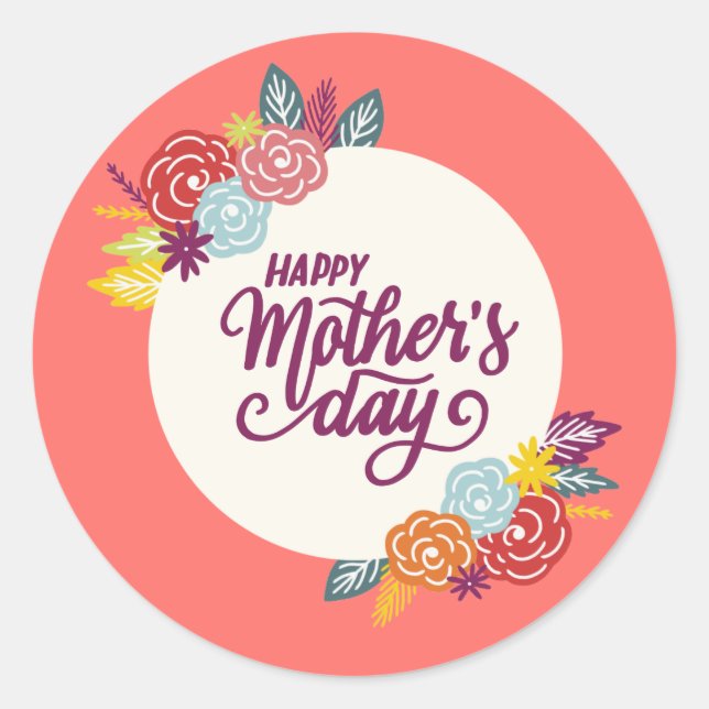 Elegant Floral Happy Mother's Day | Sticker (Front)