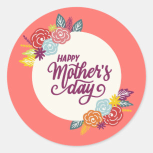 Elegant Floral Happy Mother's Day Sticker