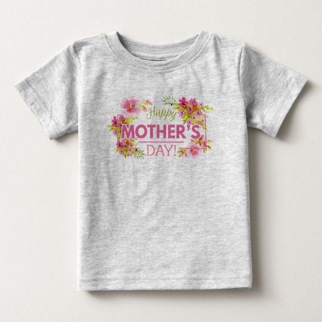 Elegant Floral Happy Mother's Day | Sweatshirt Baby T-Shirt (Front)