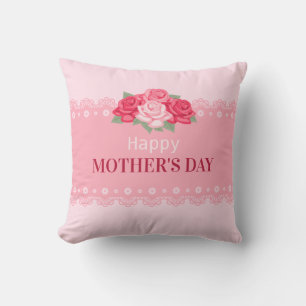 Elegant Floral Happy Mother's Day   Throw Pillow