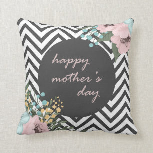 Elegant Floral Happy Mother's Day   Throw Pillow