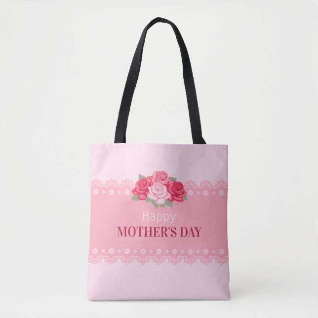 Elegant Floral Happy Mother's Day | Tote Bag (Front)