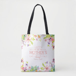 Elegant Floral Happy Mother's Day Tote Bag