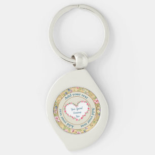 Elegant Floral Heart Frame: for Every Occasion Key Ring