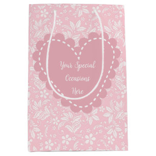 Elegant Floral Heart Frame: for Every Occasion Medium Gift Bag